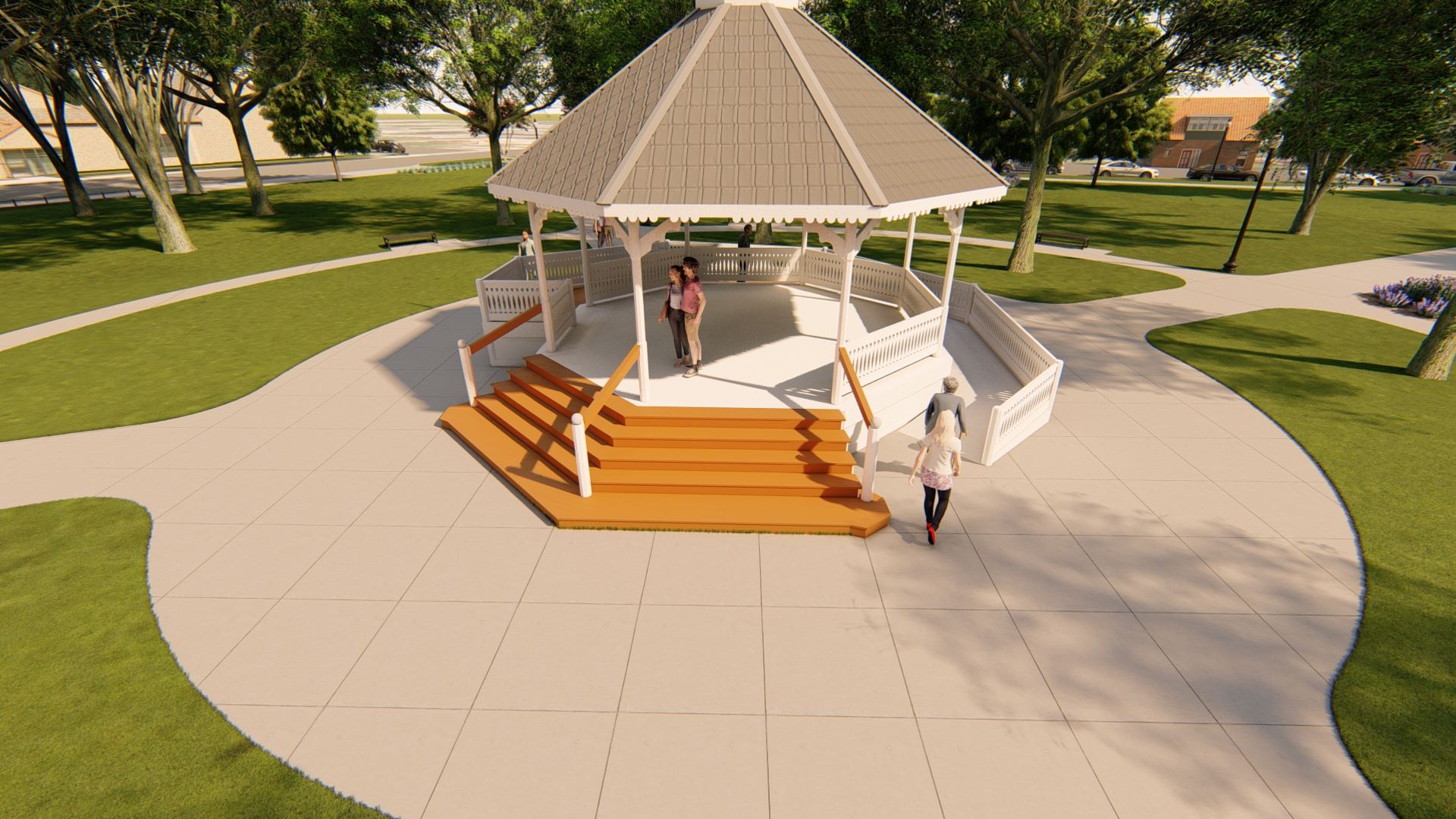 City Square Gazebo with Ramp Rendering