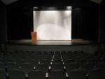 Theater with projection screen