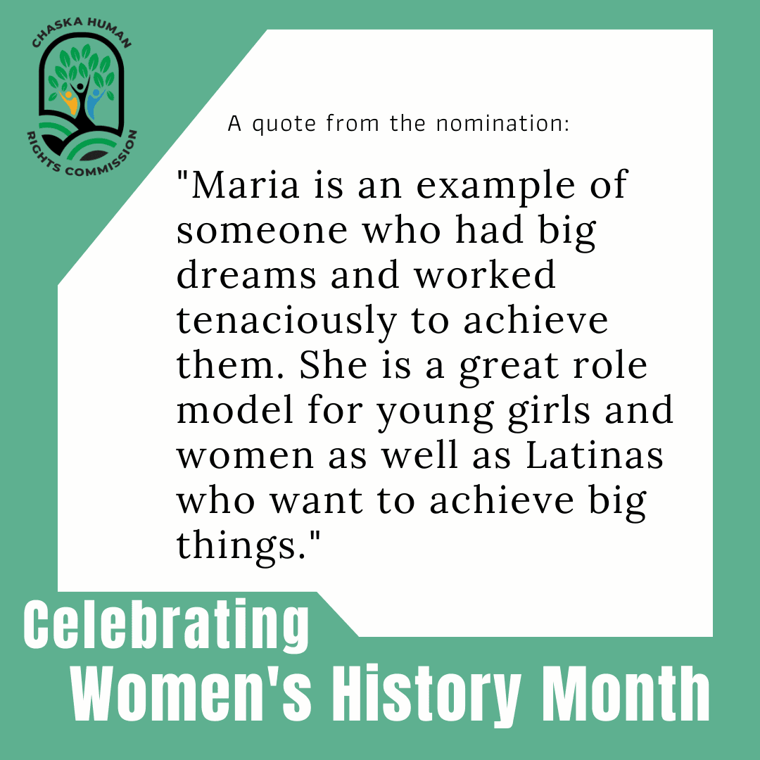 A quote about Maria from the person who nominated her