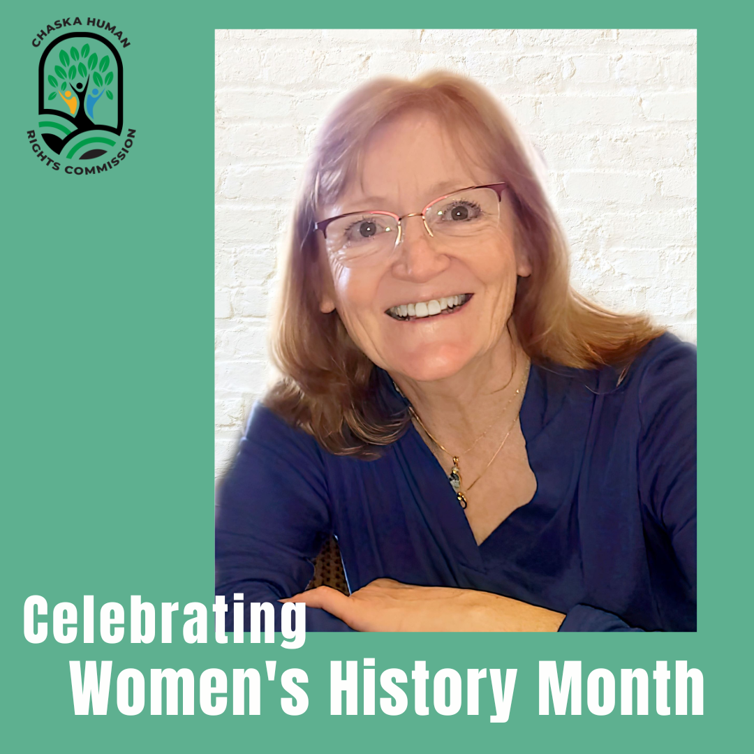 Molly Koivumaki photo, Celebrate Women's History Month, Chaska Human Rights Commission logo