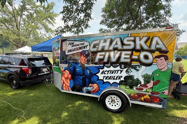 FIVE-O trailer attached to police squad car